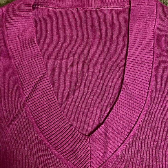 Express V Neck Fitted Sweater - Picture 2 of 3